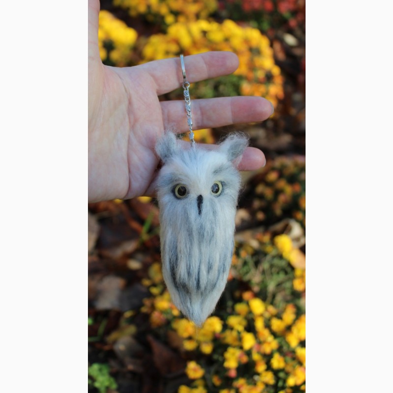 Фото 7. Совенок брелок іграшка валяна сова полярная букля інтерєрна сувенір подарунок хендмєйд