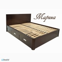 Кровать Марина с ящиками двуспальная из массива ясеня от производителя ЧП Калашник