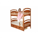 Деревянная двухъярусная кровать КАРИНАс матрасами и ящиками