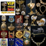 Vip бокал - обсидиан, литье золото, инкрустированное 200 бриллиантами