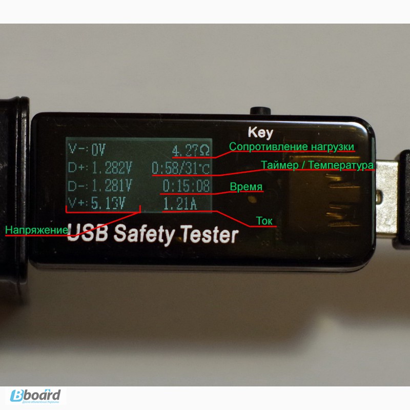 Фото 4. USB тестер измеритель емкости, энергии, амперметр, вольтметр, ваттметр
