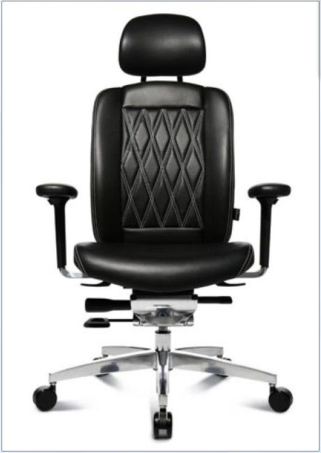 Кресло руководителя немецкой компании WAGNER AluMedic Limited S Comfort V60 в черной коже