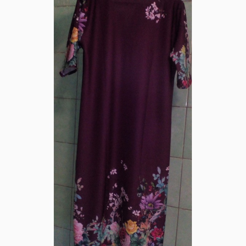 Фото 6. Платья демисезонные зеленого и пурпурного цвета с коротким рукавом/сукні