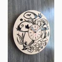 Оригинальные часы из дерева «Лесные грибы»