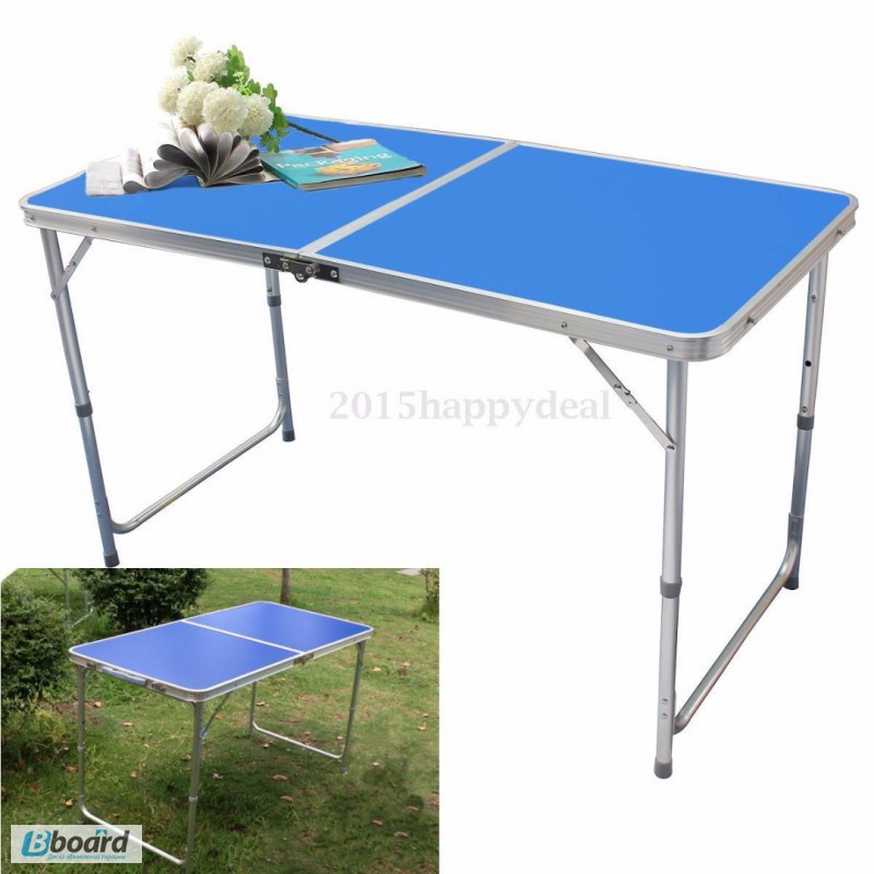 Туристический стол раскладной 120х60 см, стол для пикника WELFULL-ZZ18007-blue