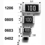 Резисторы SMD 1206 0.25 вт 10 шт. по цене 0.4 Грн. 100 шт. по цене 0.12 Грн