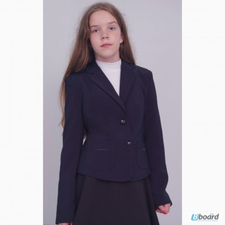 Пиджак школьный для девочки М-515 синий рост 122-170