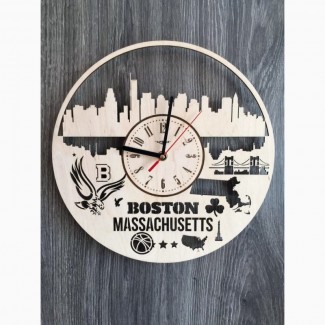 Дизайнерские часы на стену «Бостон, Массачусетс»