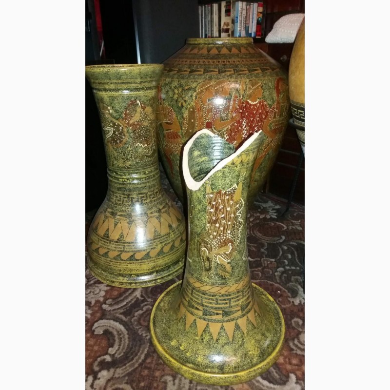 Фото 7. Две большие напольные вазы по цене одной. Ручная роспись. Гончарная работа, керамика