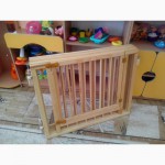 Манеж детский деревянный на 6 секций с воротами