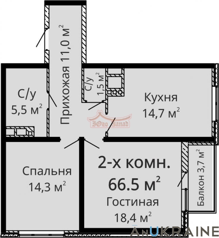 Фото 4. 2 комнатная квартира в ЖК Альтаир 1