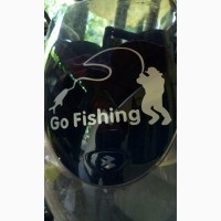 Наклейка на авто На рыбалку Белая светоотражающая