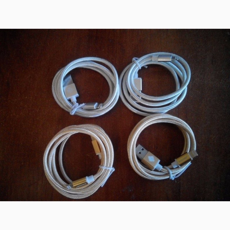 Фото 2. Зарядной шнур lightning (кабель) (для iPhone 5, 6, 7, +s). Нейлон. 1м