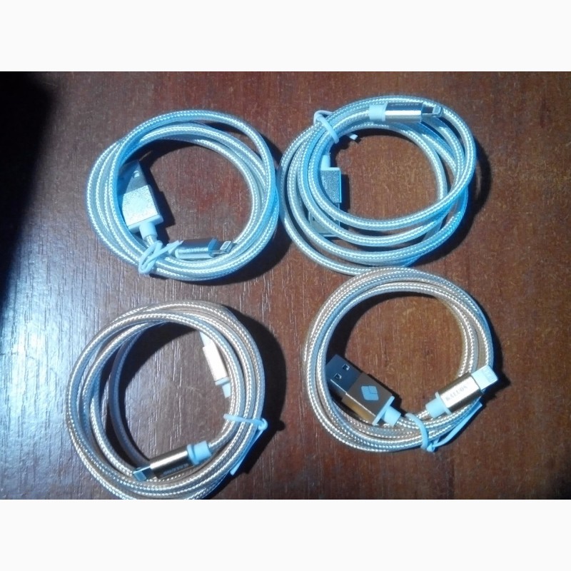 Фото 4. Зарядной шнур lightning (кабель) (для iPhone 5, 6, 7, +s). Нейлон. 1м