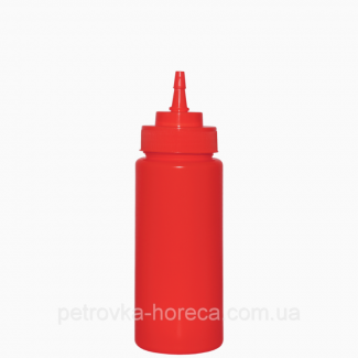Бутылка для кетчупа 480мл с носиком. красная