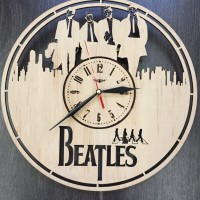 Часы ручной работы из дерева «The Beatles»