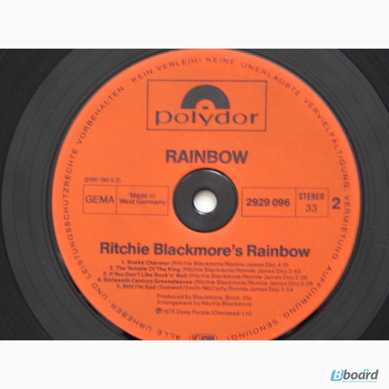 Фото 4. Rainbow - Ritchie Blackmore s Rainbow 1975 (Germany) NM-/NM