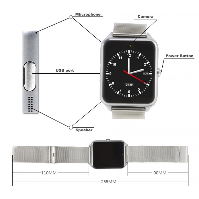 Фото 3. УМНЫЕ ЧАСЫ Smart Watch GT08 Metal Black