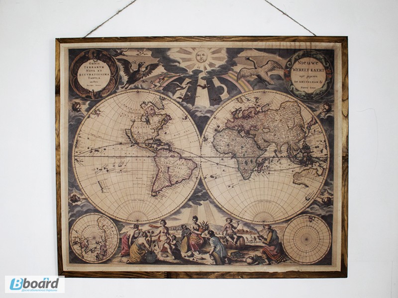 Фото 2. Карты мира и картины на коже, подарки