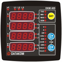 DATAKOM DKM-405 Анализатор электросети, 170-275V питание, 96x96mm, доп вход/выход