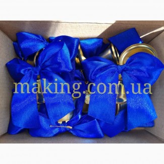 Колокольчики для выпускников ипервоклассников (d-35мм) с синей лентой