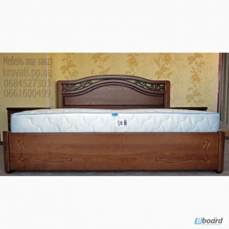 Кровать двуспальная из массива ясеня с ящиками от производителя