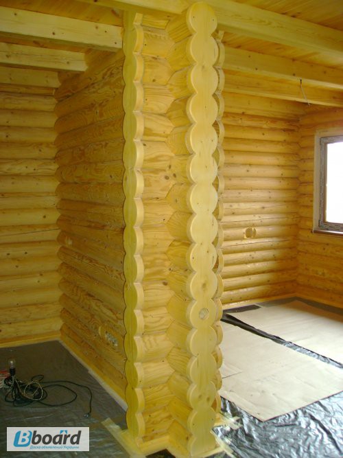 Фото 5. Герметизация, Шлифовка, деревянного дома сруба