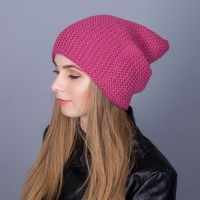 Женская шапка-чулок крупной вязки из ангорки на зим