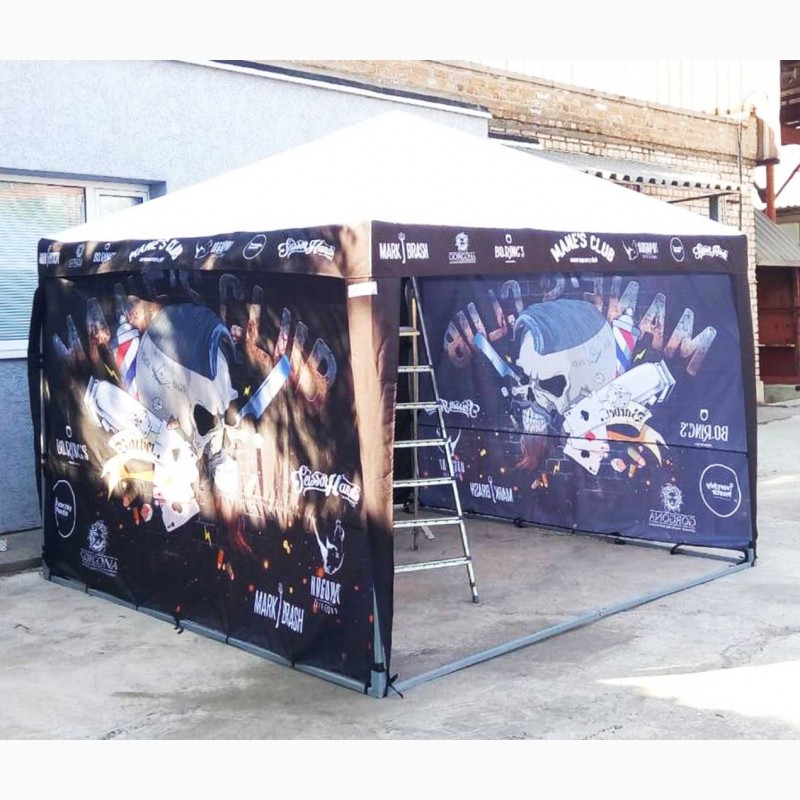 Фото 7. Раздвижные шатры для торговли и выставок, нанесение логотипа и рекламы