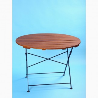Стол круглый (диаметр 800 мм), кофейный, раскладной металл/дерево
