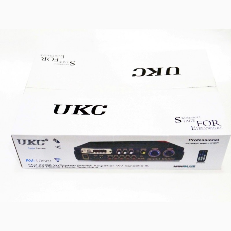 Фото 3. Усилитель звука UKC AV-106BT Bluetooth USB + караоке 2микрофона