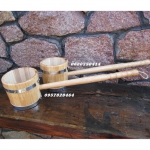 Для бани дубовые черпаки, шайки, ведра и др. изделия из дерева