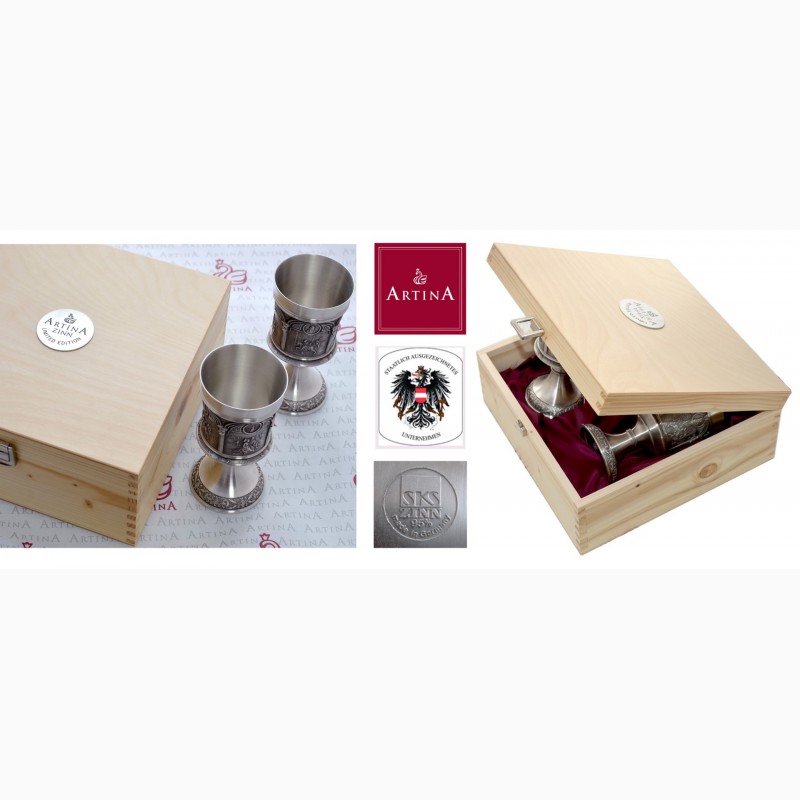 Фото 7. Уникальные оловянные наборы для вина Артина барельефами Дюрера и Рембранта