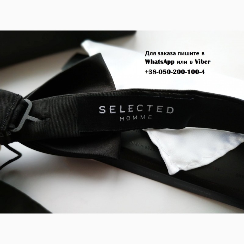 Фото 8. Бабочка галстук фирменная в упаковке selected homme с платком комплект