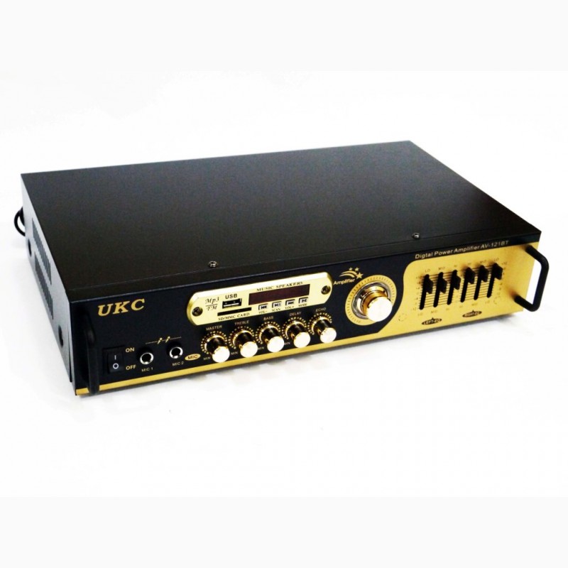 Фото 6. Усилитель звука UKC AV-121BT Bluetooth USB + караоке 2микрофона