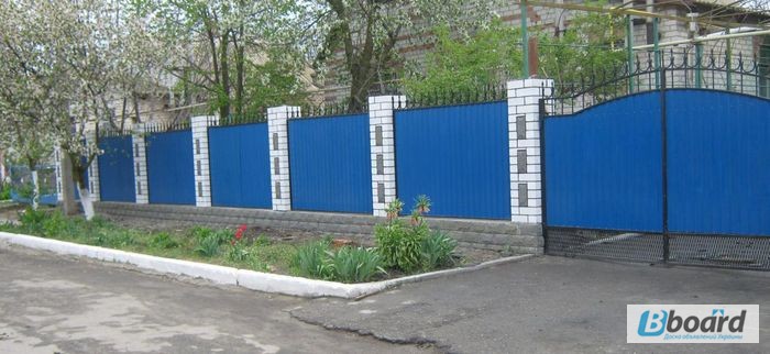 Забор и ворота из профнастила под ключ. Купить в Одессе