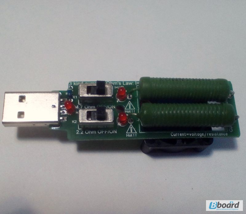 Фото 2. USB нагрузка с вентилятором на 1А 2А 3А, нагрузочный резистор, тестер емкости