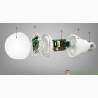 Умная SMART LED лампа, дистанционное управление 6W E27 RGBW (2700К + RGB)