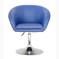 Кресло Мурат New, хром, поворачивается, белый, синий