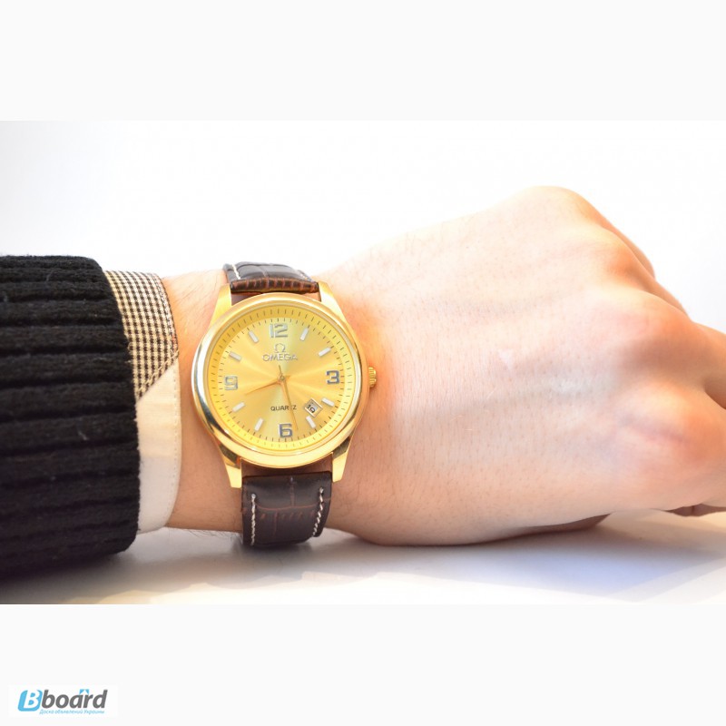 Фото 8. Качественные мужские часы Omega Quartz (Gold),гарантия