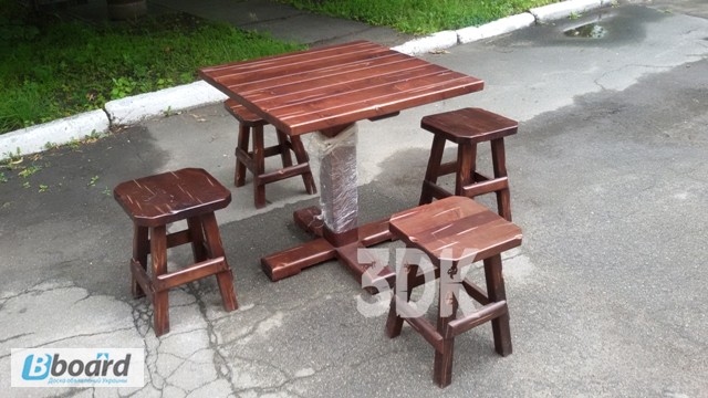 Фото 3. Столы и стулья для кафе дерево