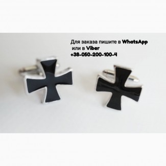 Запонки крест тамплиеров тезе запонки крестик с черной эмалью