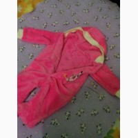 Піжамка тепла махрова для немовлят/человечек теплый с капюшоном розового цвета