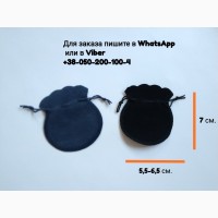 Черный бархатный мешочек 5*7 см. вельветовый квадратный круглый упаковка для украшений