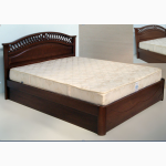 Двуспальная кровать с резьбой из массива дерева Глория