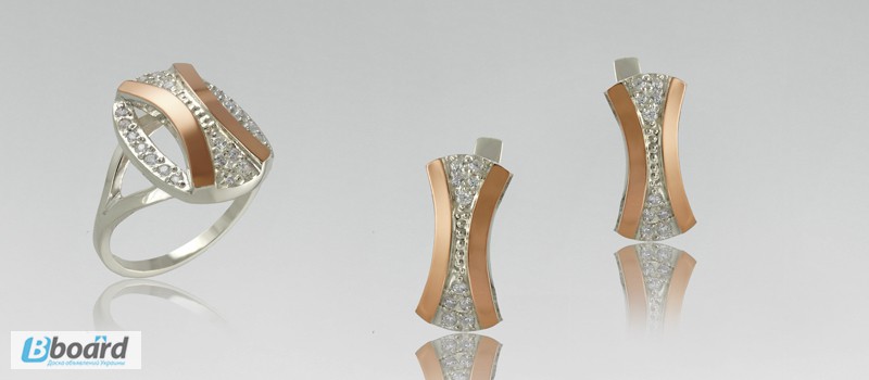 Фото 3. Ювелирные изделия из серебра с золотыми пластинами опт
