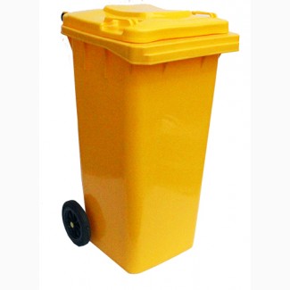 Бак для мусора пластиковый 120л, желтый 120A-9Y
