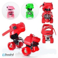 Детские раздвижные 4-колесные ролики Profi Roller размер 16-21 см, 3 цвета